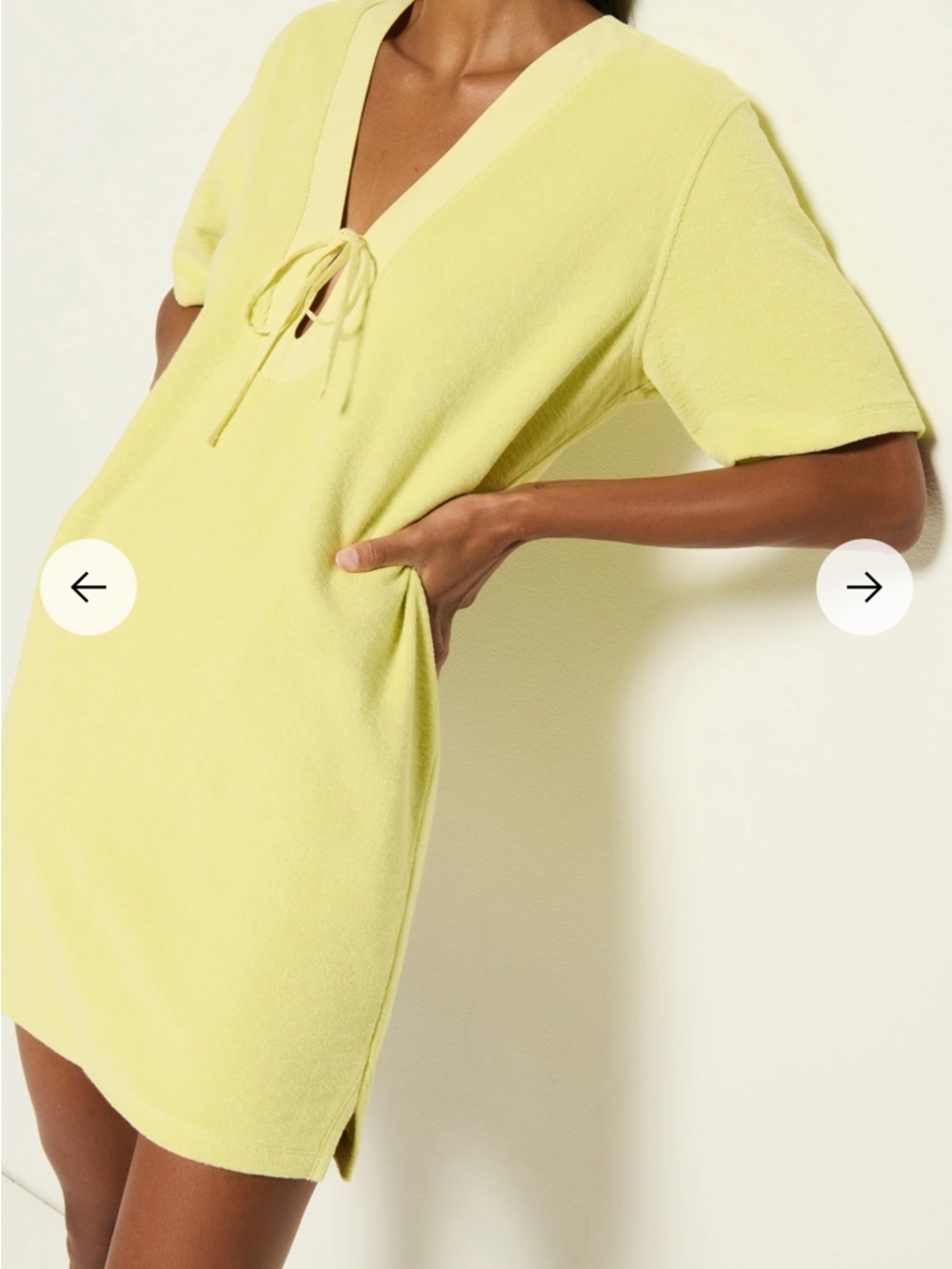 Nation LTD Yellow Terry Knit Mini Dress